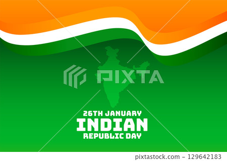 26th january Indian republic day banner with map of india 26th january Indian republic day banner with map of india 129642183