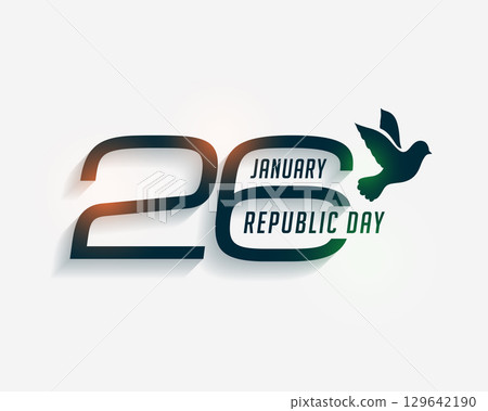 elegant 26th january republic day card with peace bird dove 129642190