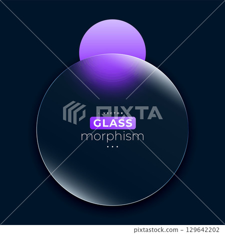 glossy glass morphism with reflection effect for modern info card 129642202