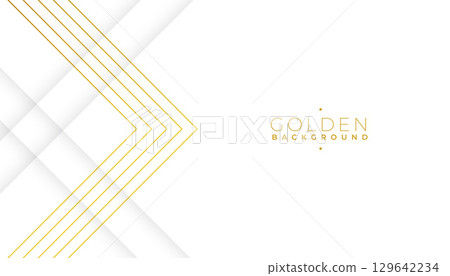 elevate your design with a white and golden abstract banner 129642234