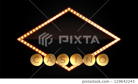 casino poker gambling dark banner with glowing light effect 129642243