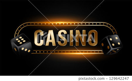 casino poker game banner with realistic dice design 129642247