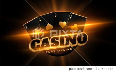 poker gambling ace card dark banner play online for success 129642248