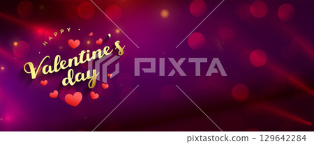 romantic bokeh banner for your valentines day media posts 129642284