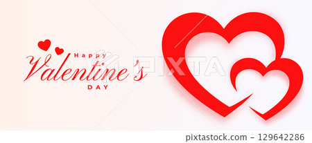 romantic valentines day social media post banner with lovely hearts romantic valentines day social media post banner with lovely hearts 129642286