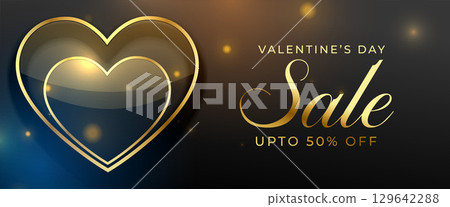 sale banner for valentines day event with golden hearts sale banner for valentines day event with golden hearts 129642288