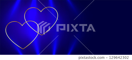 lovely couple hearts with spot light for valentines day event 129642302