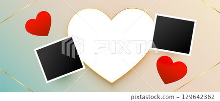 valentines day romantic banner with photo frame for your lover 129642362
