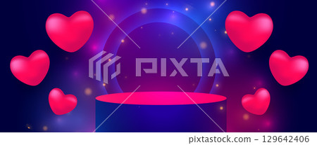 3d podium for product display valentines day romantic banner 3d podium for product display valentines day romantic banner 129642406