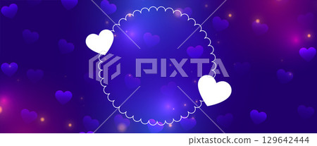 paper cut style lovely hearts banner with text space for valentines 129642444