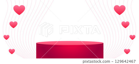special holiday and event banner for valentines day with podium platform special holiday and event banner for valentines day with podium platform 129642467