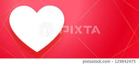 paper cut style heart banner for sending valentines day message paper cut style heart banner for sending valentines day message 129642475