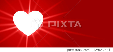 paper cut style heart banner with light effect and text space 129642481