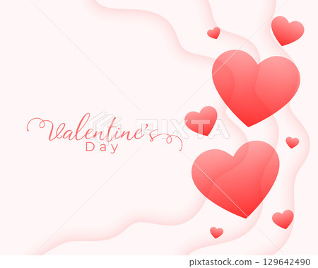 beautiful pink hearts background for valentine's day celebration 129642490