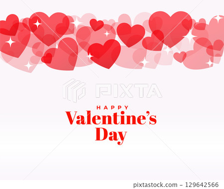 happy valentines day love card with hearts decoration happy valentines day love card with hearts decoration 129642566