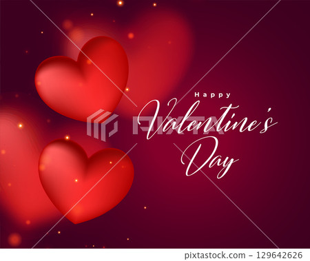 blur style valentines day romantic card with lovely hearts 129642626