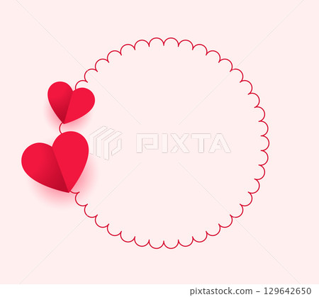 paper style valentines day greeting card with text space paper style valentines day greeting card with text space 129642650