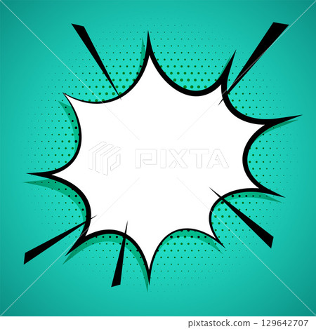 retro art comic chat box halftone background with blank space 129642707