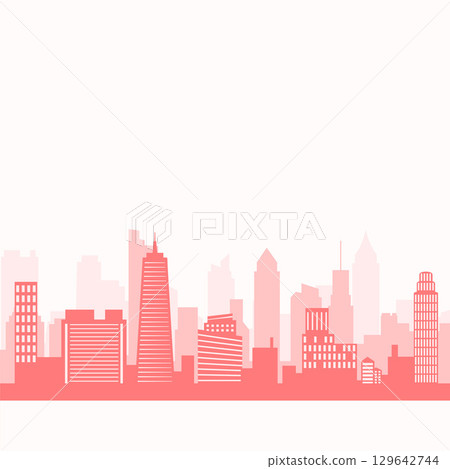 tall and beautiful modern skyline building background for top view 129642744
