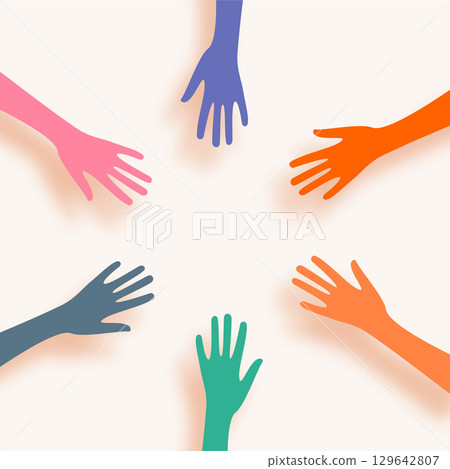 colorful volunteer joining hand background for social service colorful volunteer joining hand background for social service 129642807