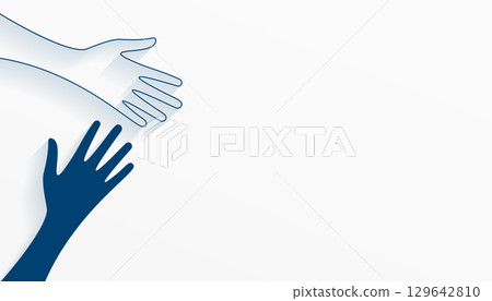 minimal volunteer team joining hand banner with text space minimal volunteer team joining hand banner with text space 129642810