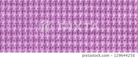 Texture of purple velour textile background with quilted pattern, macro. Structure of plush violet fabric backdrop 129644258