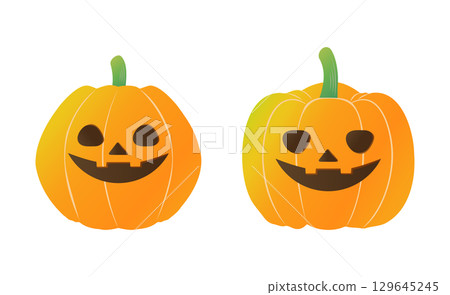 Halloween pumpkin vector illustration Cute autumn illustration material 129645245
