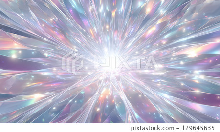 A fantastic abstract background with rainbow-colored light radiating 129645635