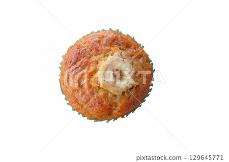 Banana muffin top view 129645771