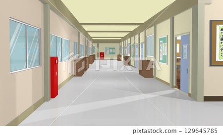 非常適合學校走廊和樓梯動畫的插圖（提供影片） 129645785