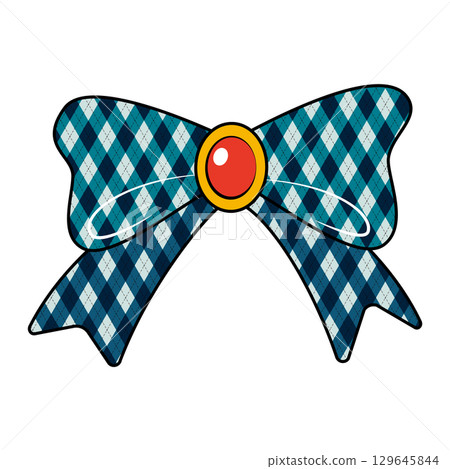 Illustration material: Argyle pattern ribbon 129645844