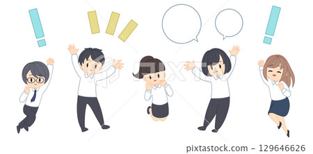 Illustration set of motivated businessmen Illustration set of motivated businessmen 129646626