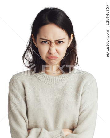 Very angry young Japanese woman Very angry young Japanese woman 129646857