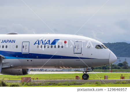 宮城縣名取市夏季仙台機場，飛機滑行 129646957