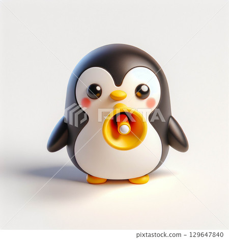 可愛的企鵝 3D 圖示渲染 可愛的企鵝 3D 圖示渲染 129647840