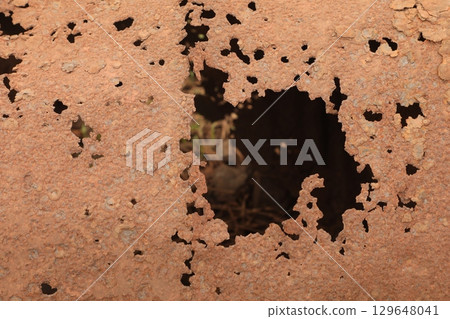 Damaged Old Metal Texture macro shot 129648041