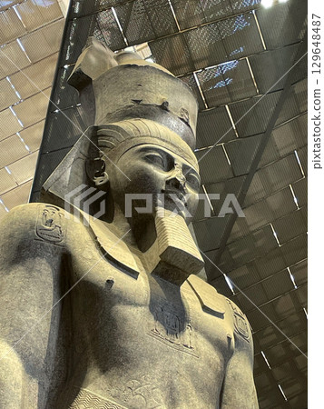 Statue of Ramses II at the Grand Egyptian Museum in Giza 129648487