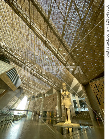 Statue of Ramses II at the Grand Egyptian Museum in Giza Statue of Ramses II at the Grand Egyptian Museum in Giza 129648516