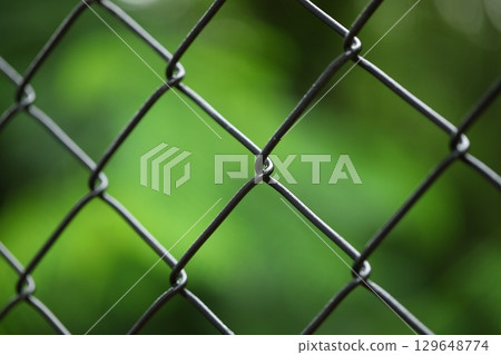 Abstract Metal Fence at Jail wall 129648774