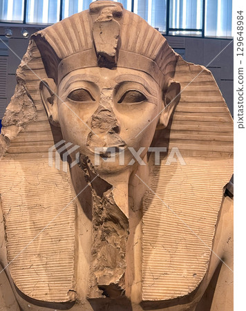Statue of Queen Hatshepsut at the Grand Egyptian Museum in Giza Statue of Queen Hatshepsut at the Grand Egyptian Museum in Giza 129648984