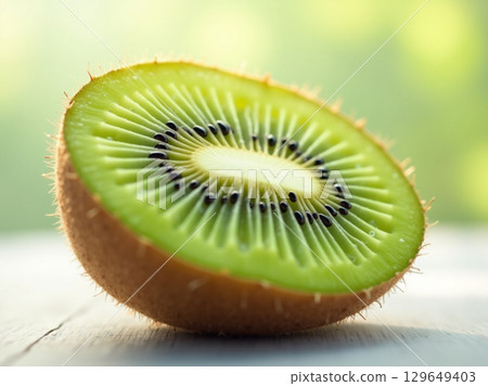 Fresh Cut Macro Kiwi Fruit Food Close Up Detail 129649403