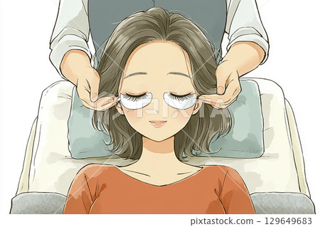 Miyu Series: Women with eyelash extensions 129649683