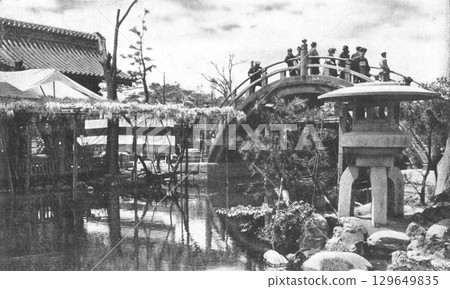 Old photo, 1924-1927, Taiko Bridge at Kameido Tenjin Shrine, Tokyo 129649835