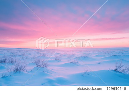 winter landscape with snowy trees winter landscape with snowy trees 129650346