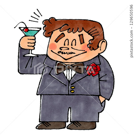 Men who drink cocktails 129650596