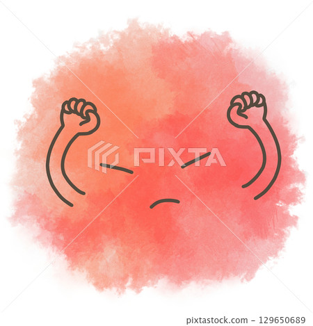 手繪可愛水彩情感素材憤怒 129650689