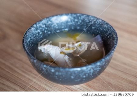 Tom yum, Thai Seafood spicy soup in a cup. Tom yum, Thai Seafood spicy soup in a cup. 129650709