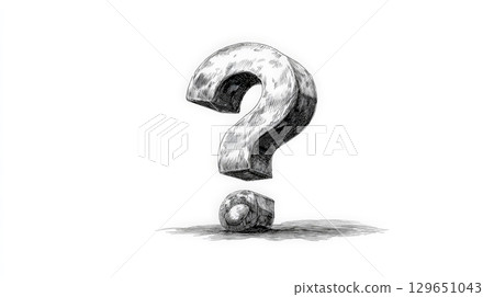 Playful Hand-Drawn Jumping Question Mark Illustration. Generative AI 129651043