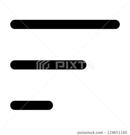 Rounded menu icons of different lengths 129651180