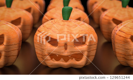 The Pumpkin Jack for Halloween orHoliday concept 3d Rendering. 129651244